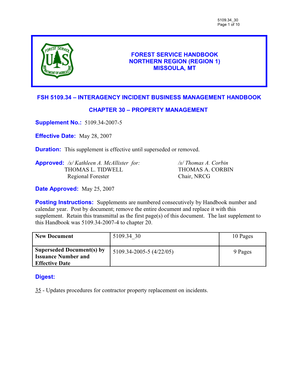 FSH 5109.34 Interagency Incident Business Management Handbook