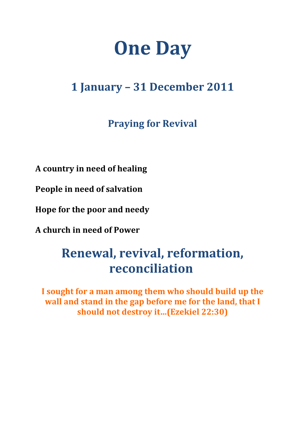 Praying for Revival