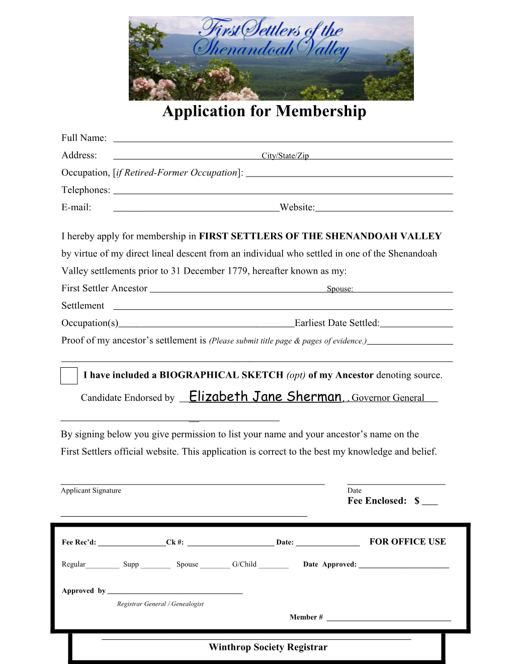 Application for Membership s9