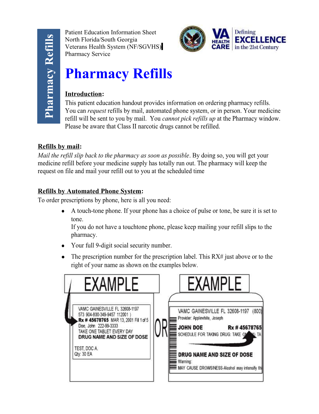 Patient Education Information Sheet