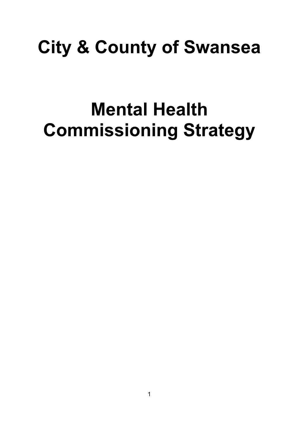 Mental Health Commissioning Strategy