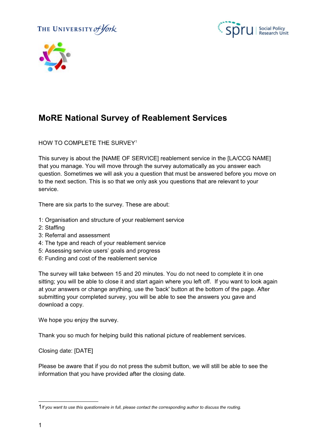 FINAL - More National Survey of Reablement Services