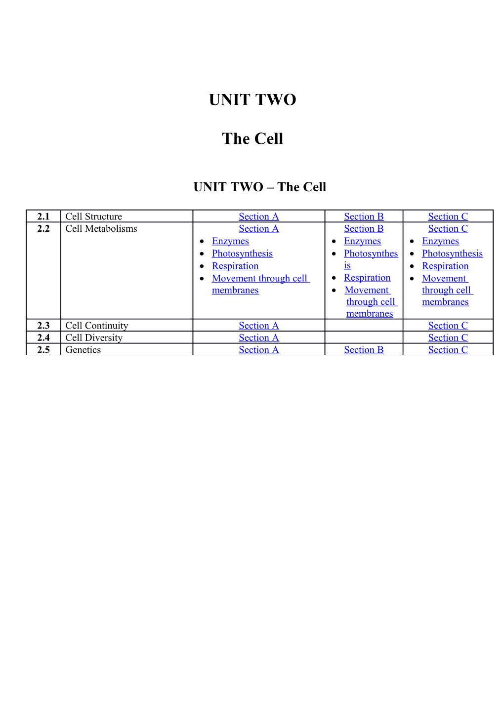 2.1 Cell Structure