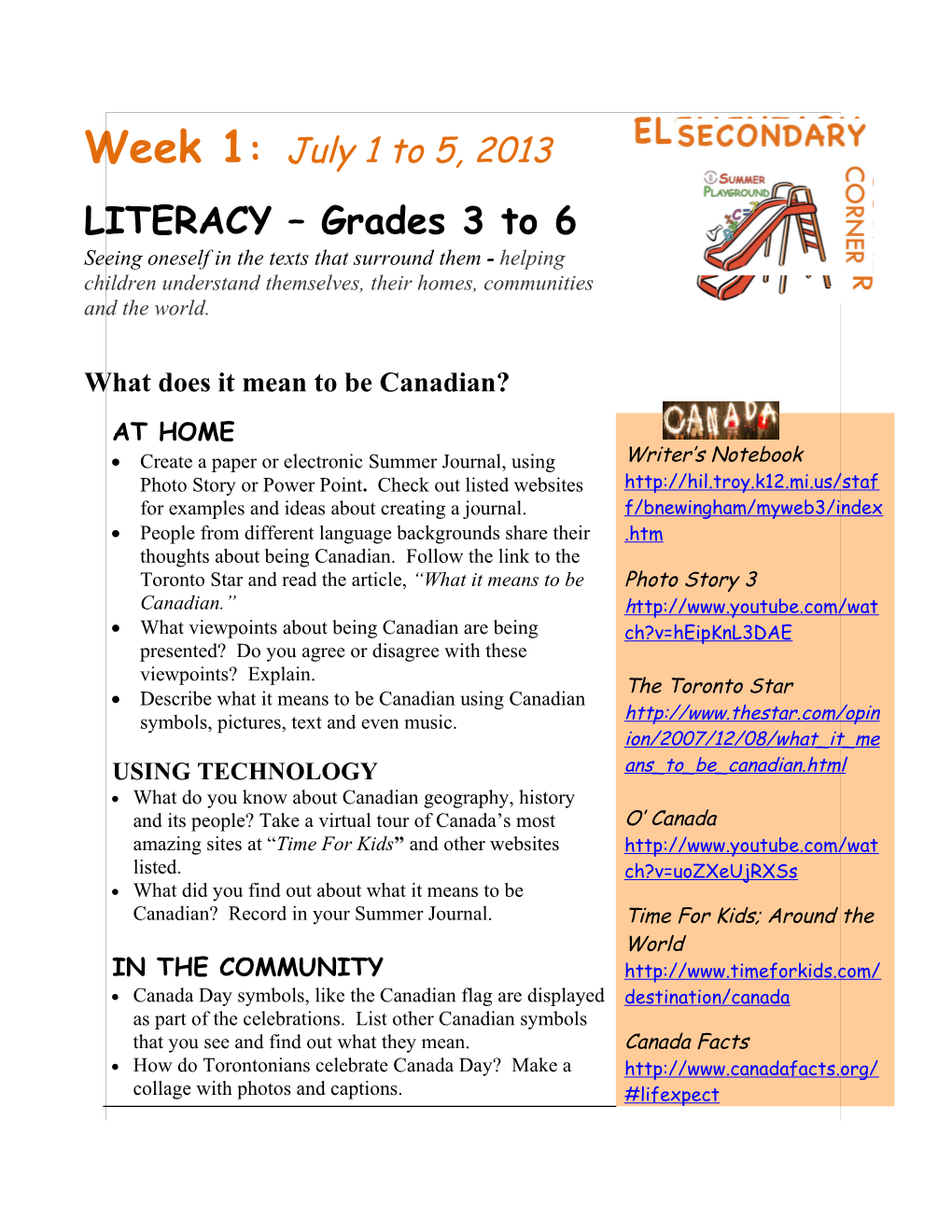 LITERACY Grades 3 to 6
