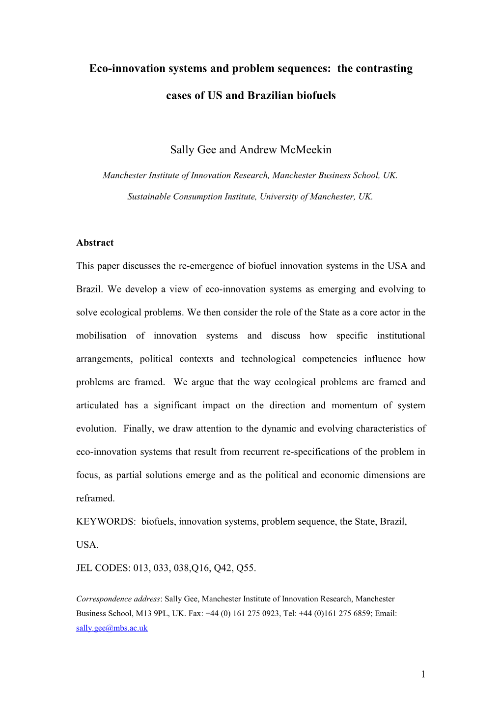 The Emergence, Convergence and Divergence of Problem Sequences: Comparing the Biofuel Innovation