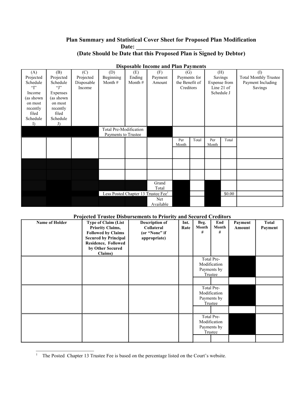 Report to Chief Bankruptcy Judge Karen K