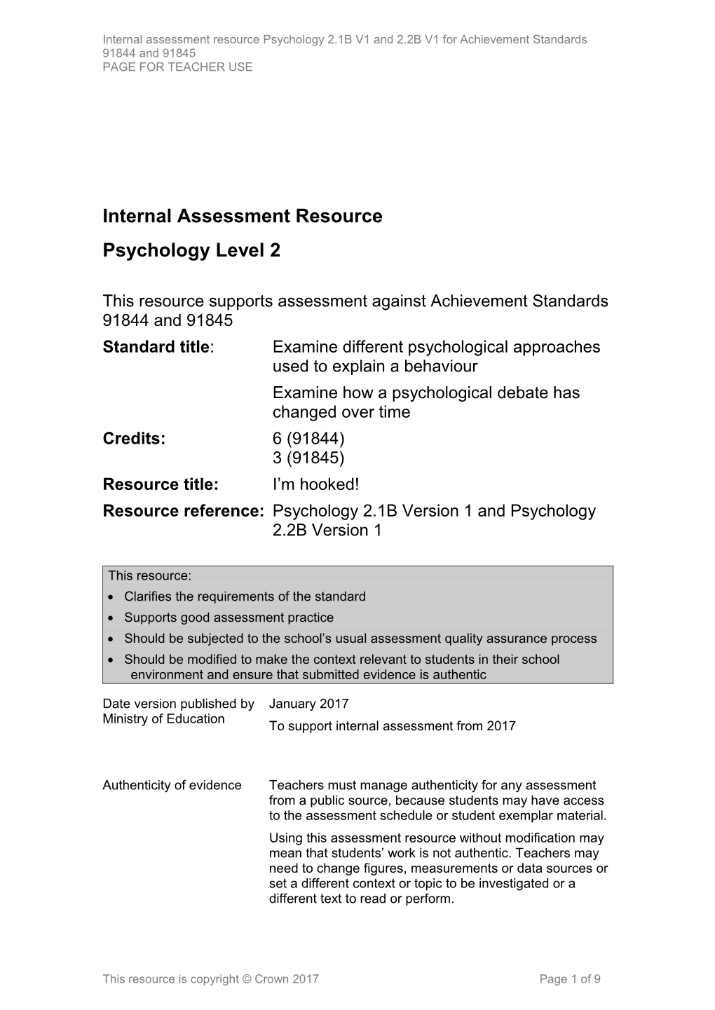 Internal Assessment Resource s3