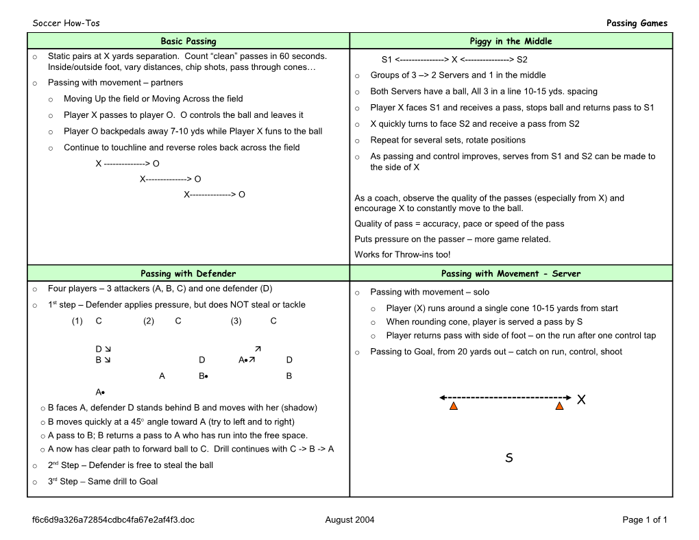 Soccer How-Tos Passing Games