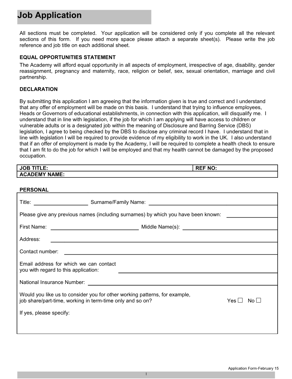 Application Form-February 15