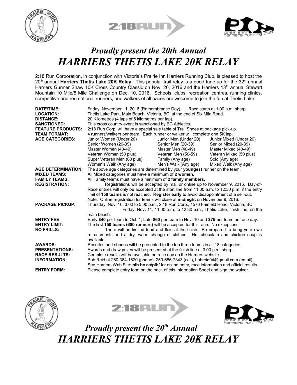 Harriers Thetis Lake 20K Relay