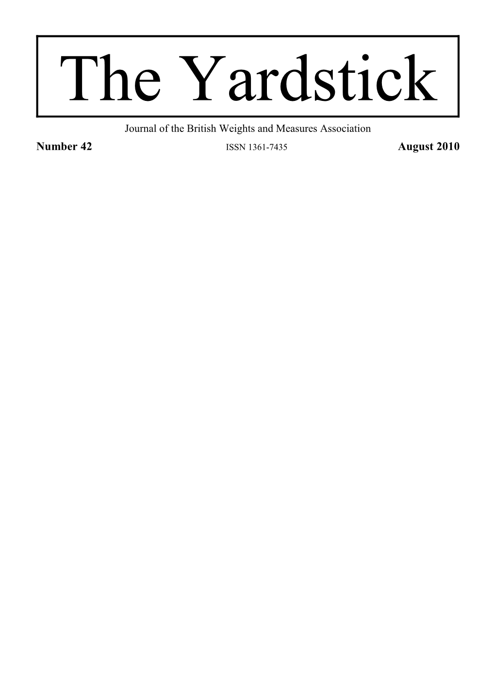 Journal of the British Weights and Measures Association