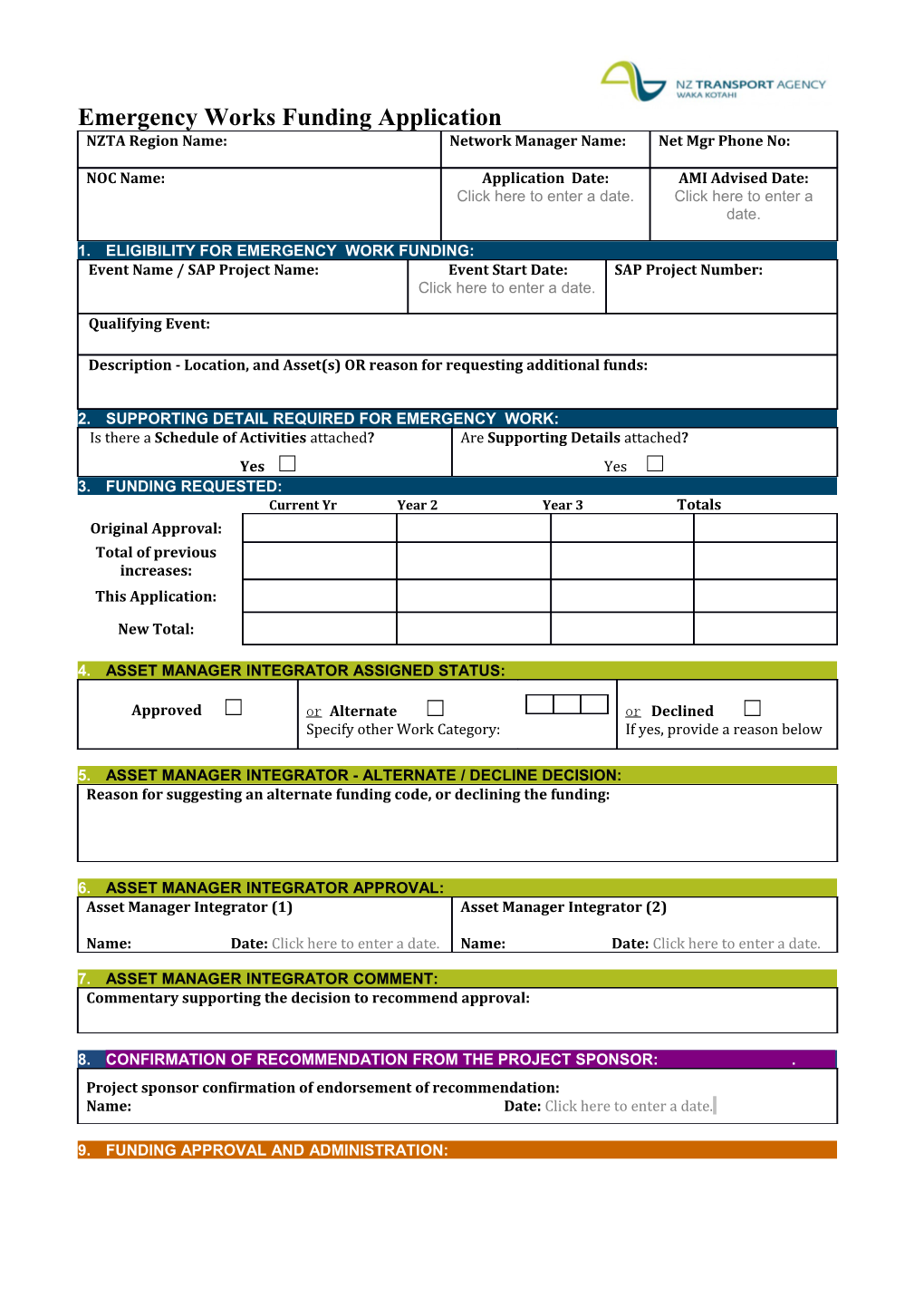 Emergency Worksfunding Application