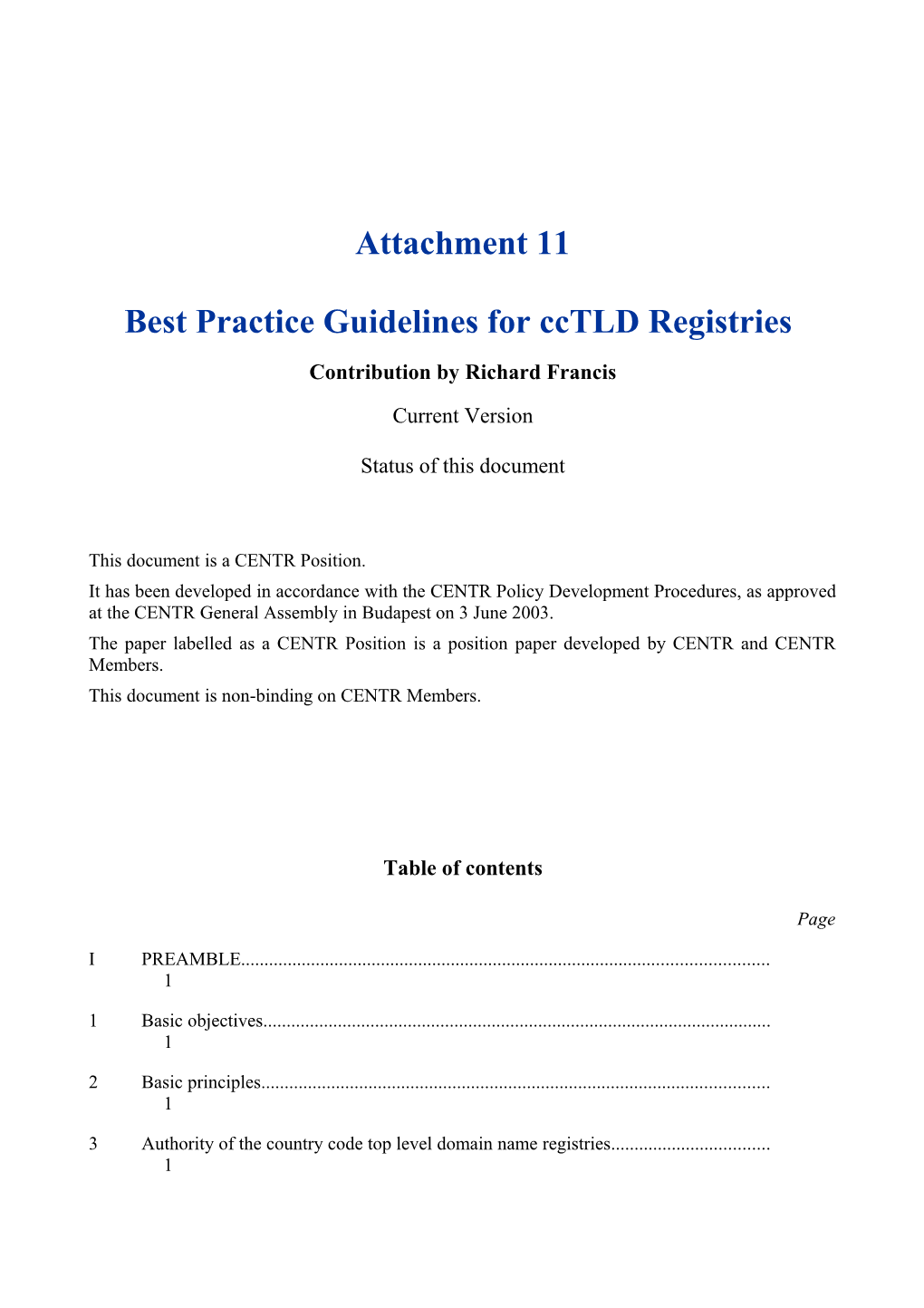 IP Policy Manual Contribution by Richard Francis