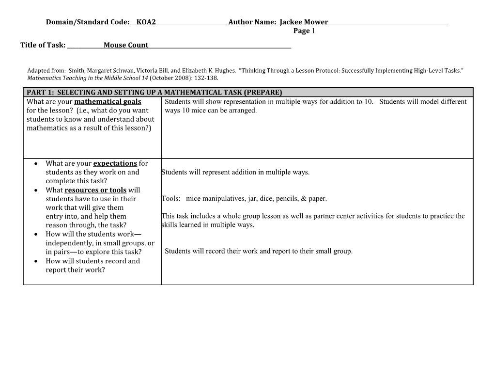 Thinking Through a Lesson Protocol (TTLP) Template s19