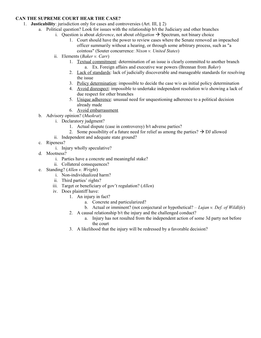 Con Law Attack Sheet