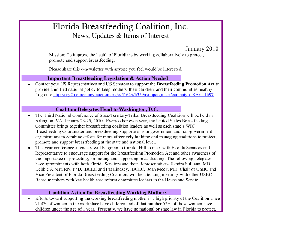Florida Breastfeeding Coalition, Inc