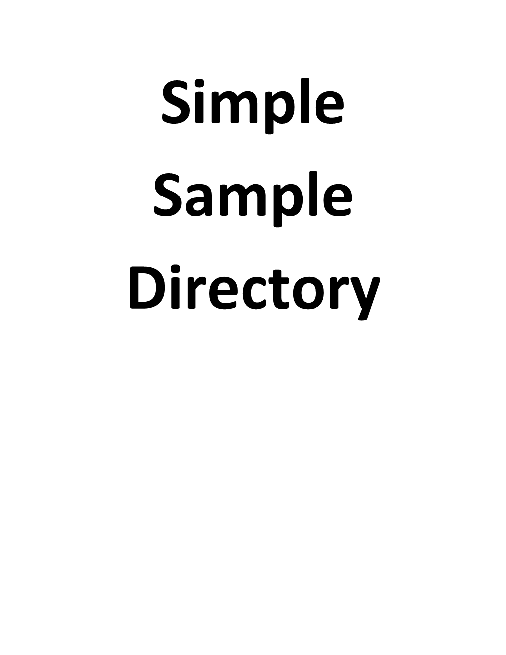 Simple Sample Directory