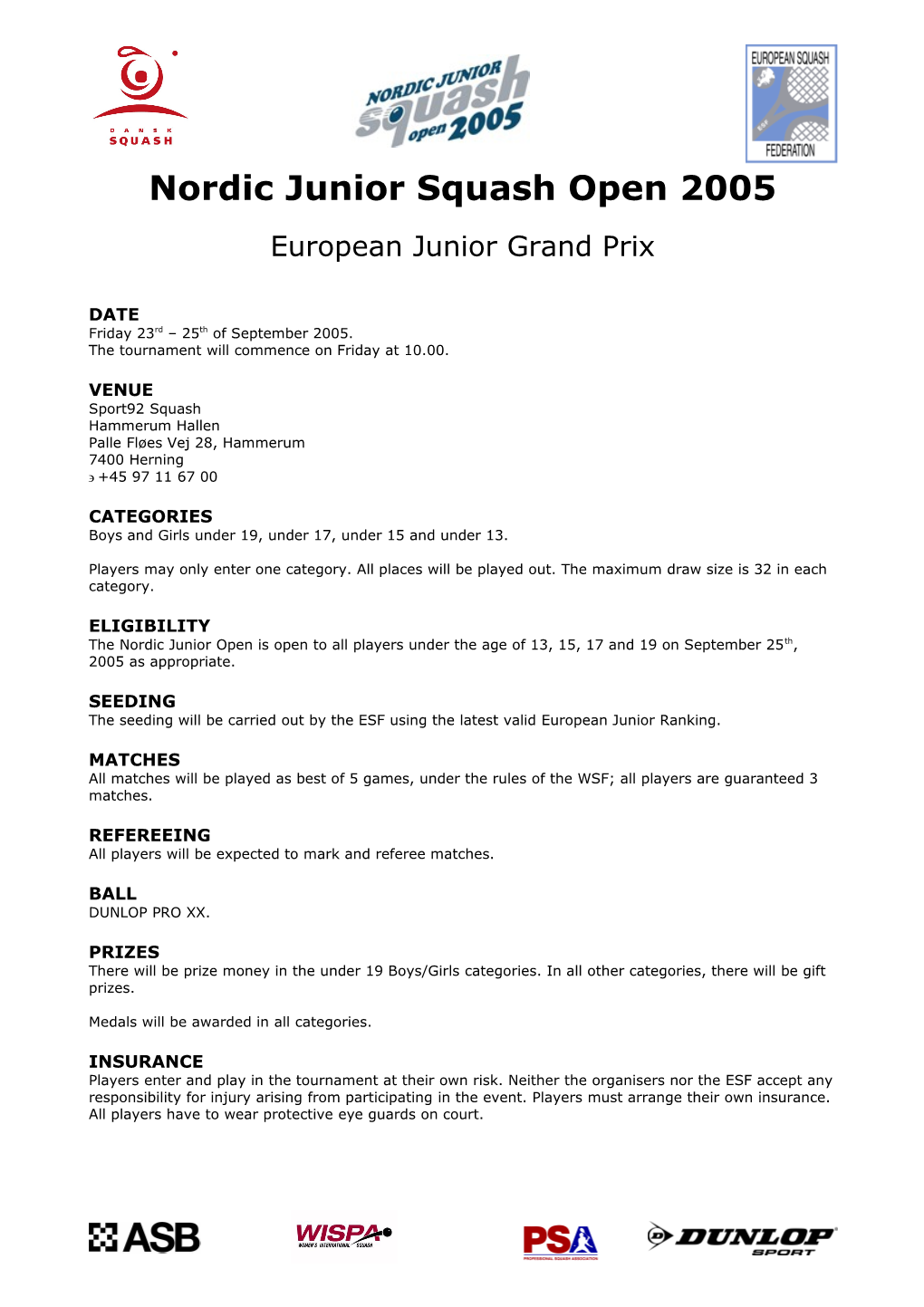 Nordic Junior Squash Open 2002