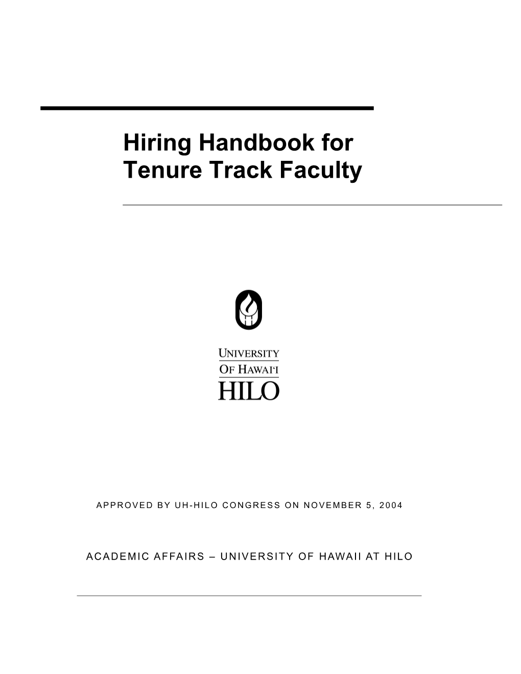 Teaching Faculty Hiring Handbook