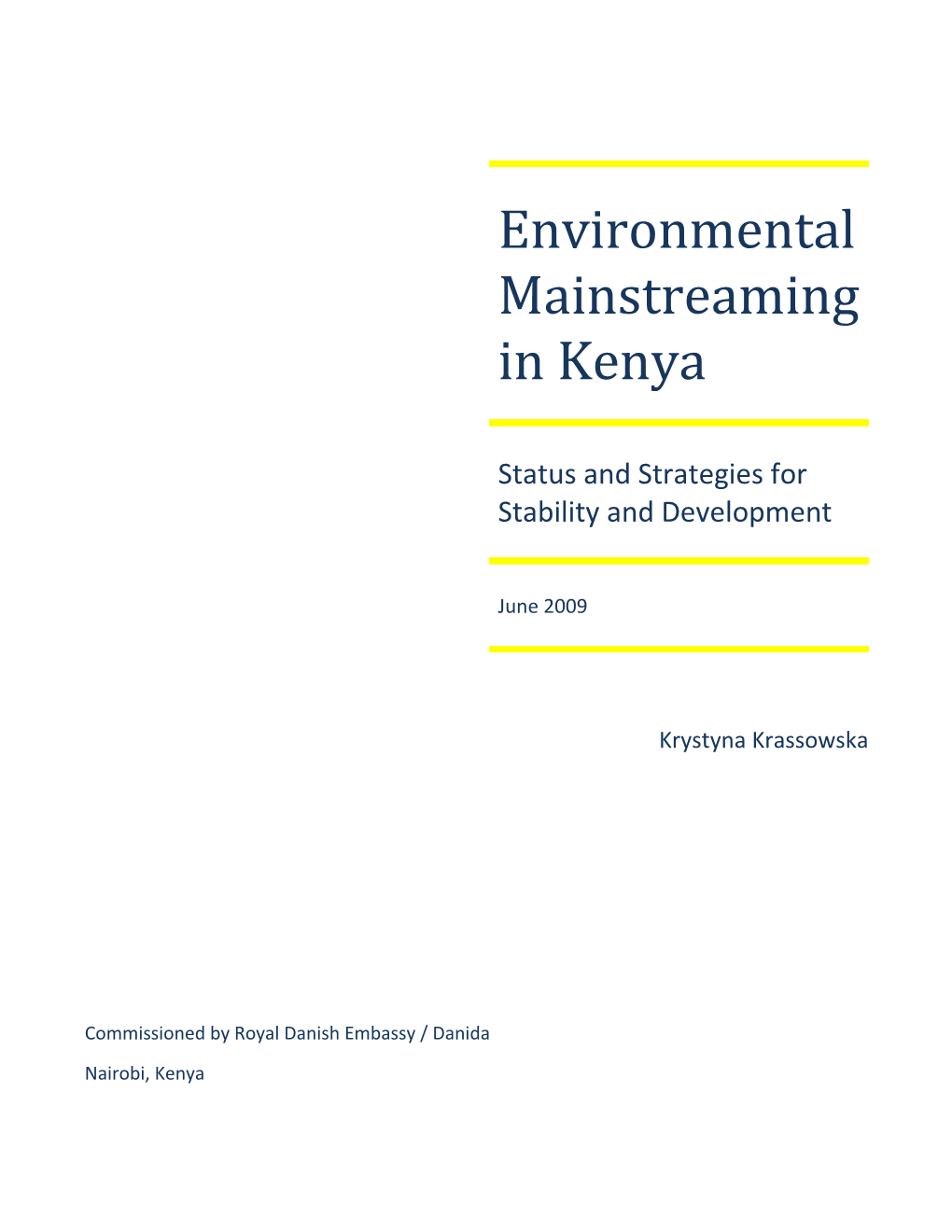 Environmental Mainstreaming In Kenya