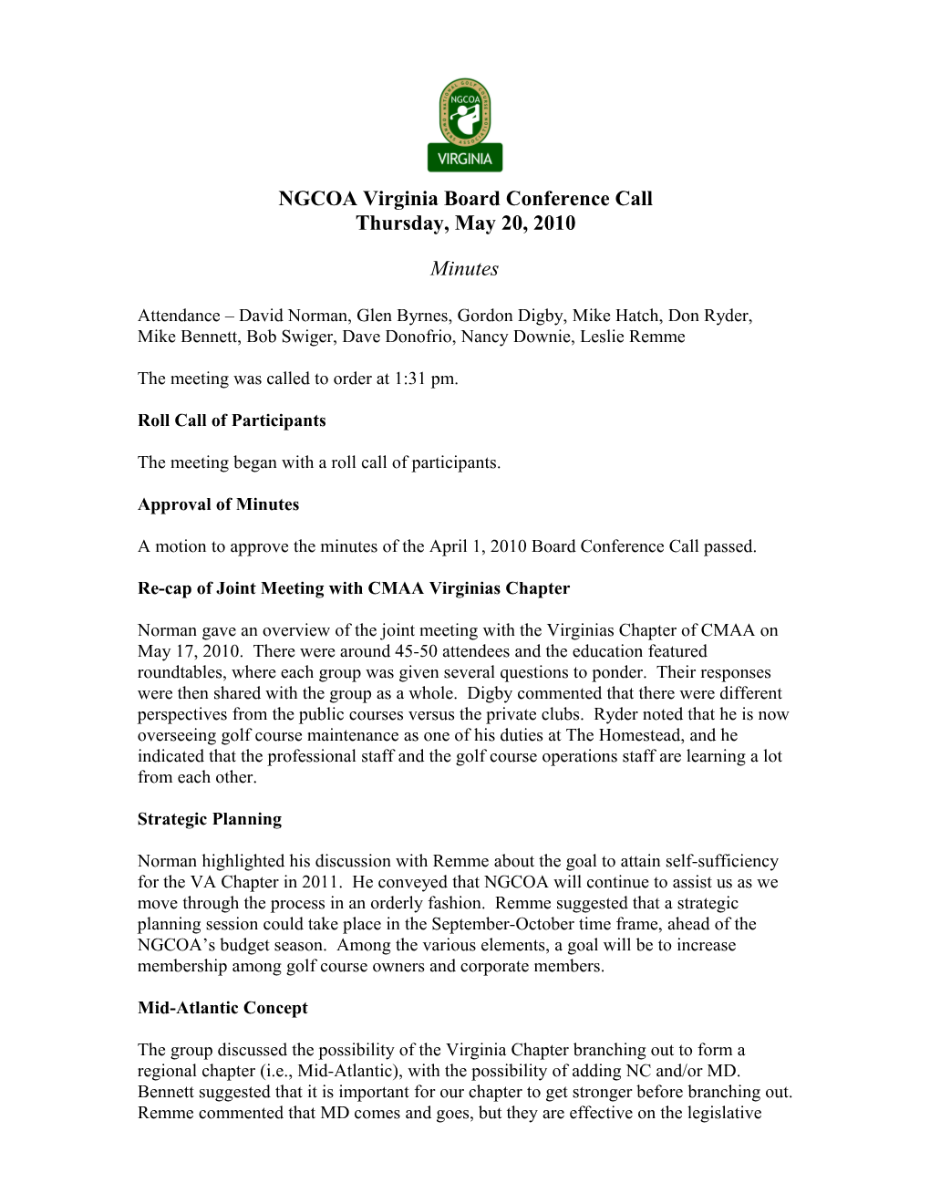 NGCOA Virginia Board Conference Call s1