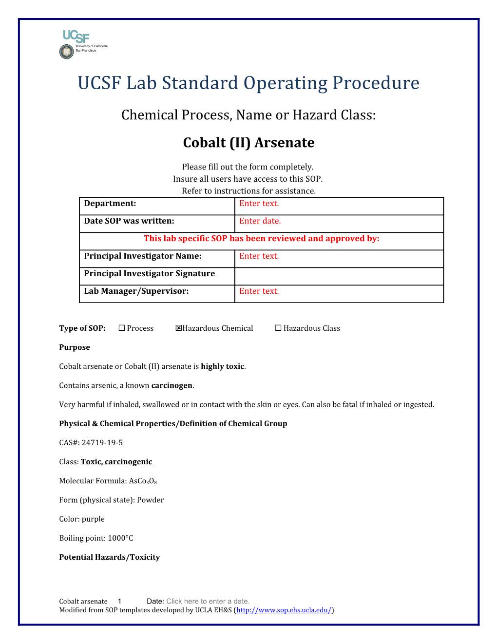 UCSF Lab Standard Operating Procedure s10