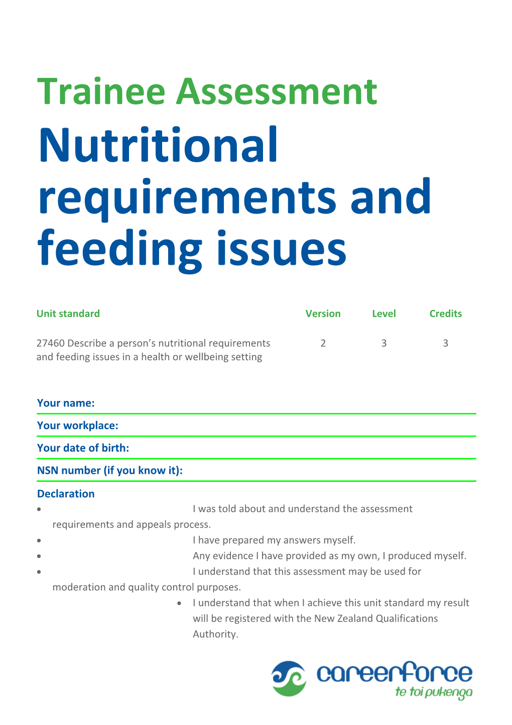Nutritional Requirements and Feeding Issues