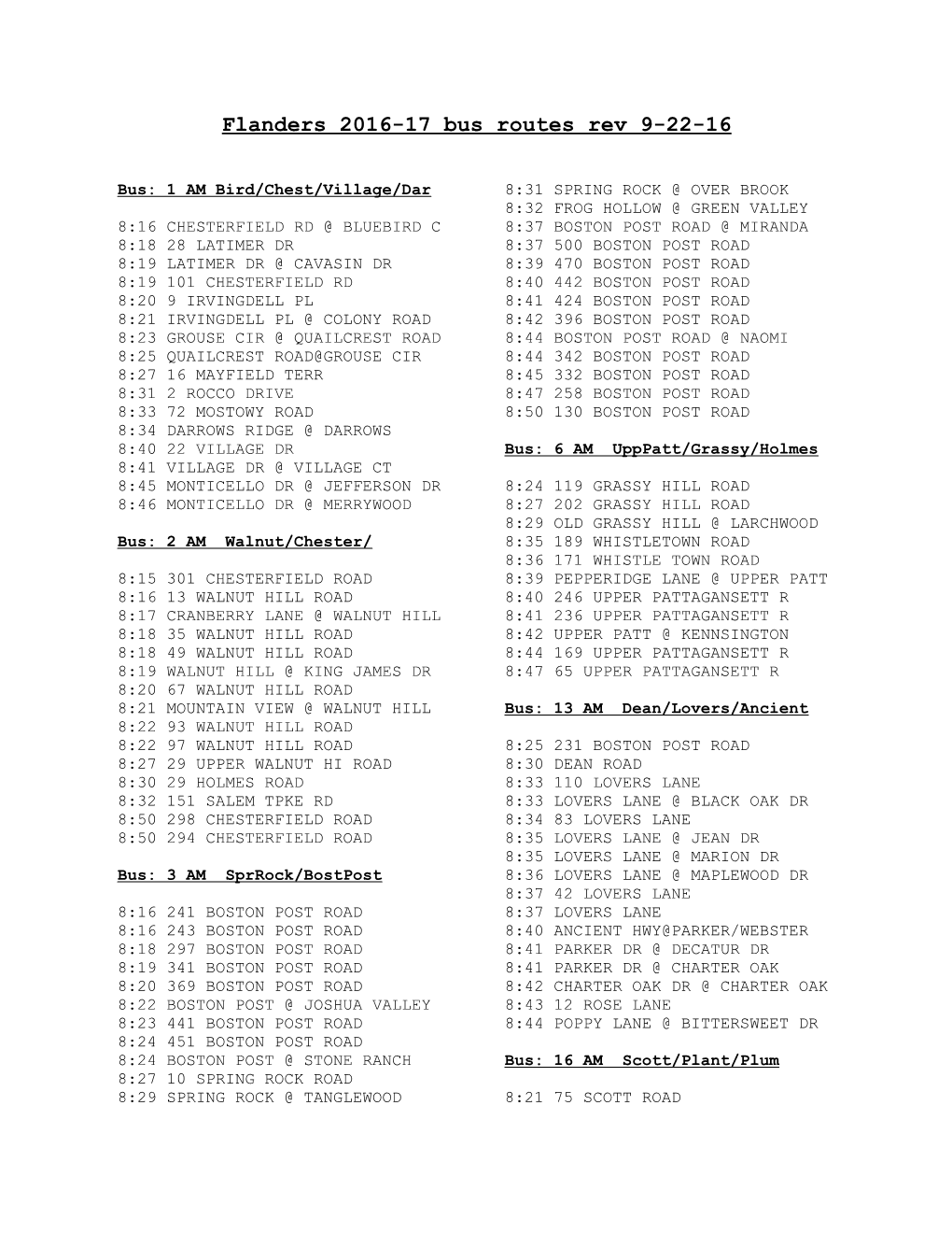 Flanders 2016-17 Bus Routes Rev 9-22-16