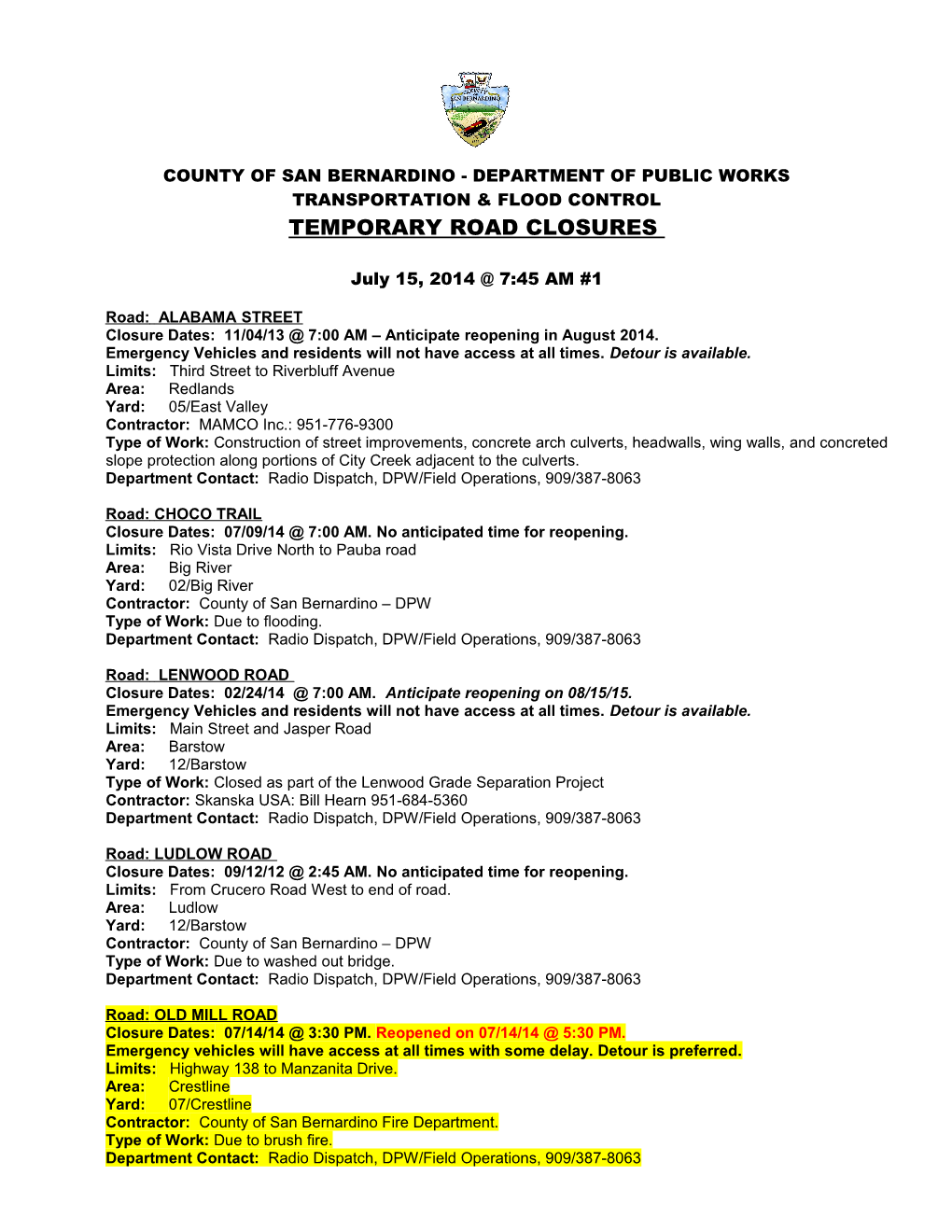 County of San Bernardino - Department of Public Works s1
