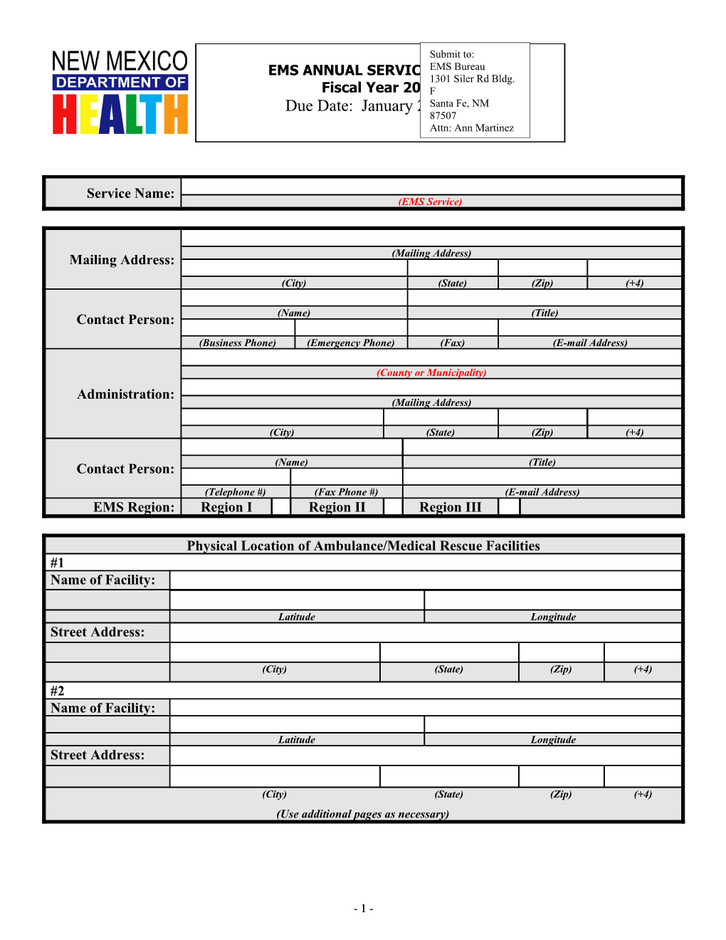 Ems Annual Service Report