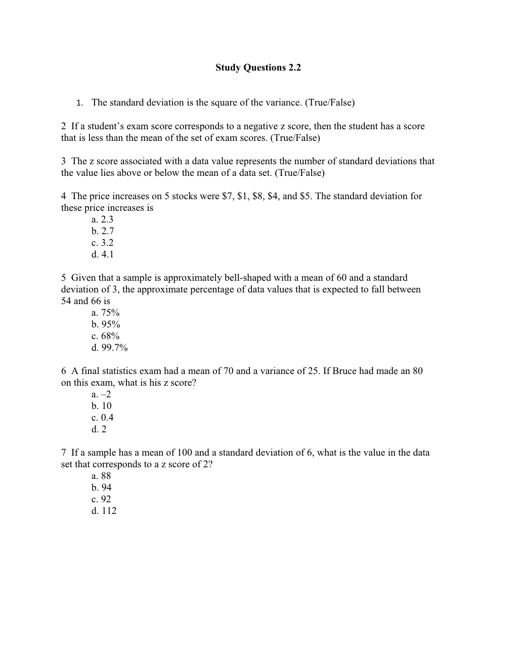 Study Questions 2.2
