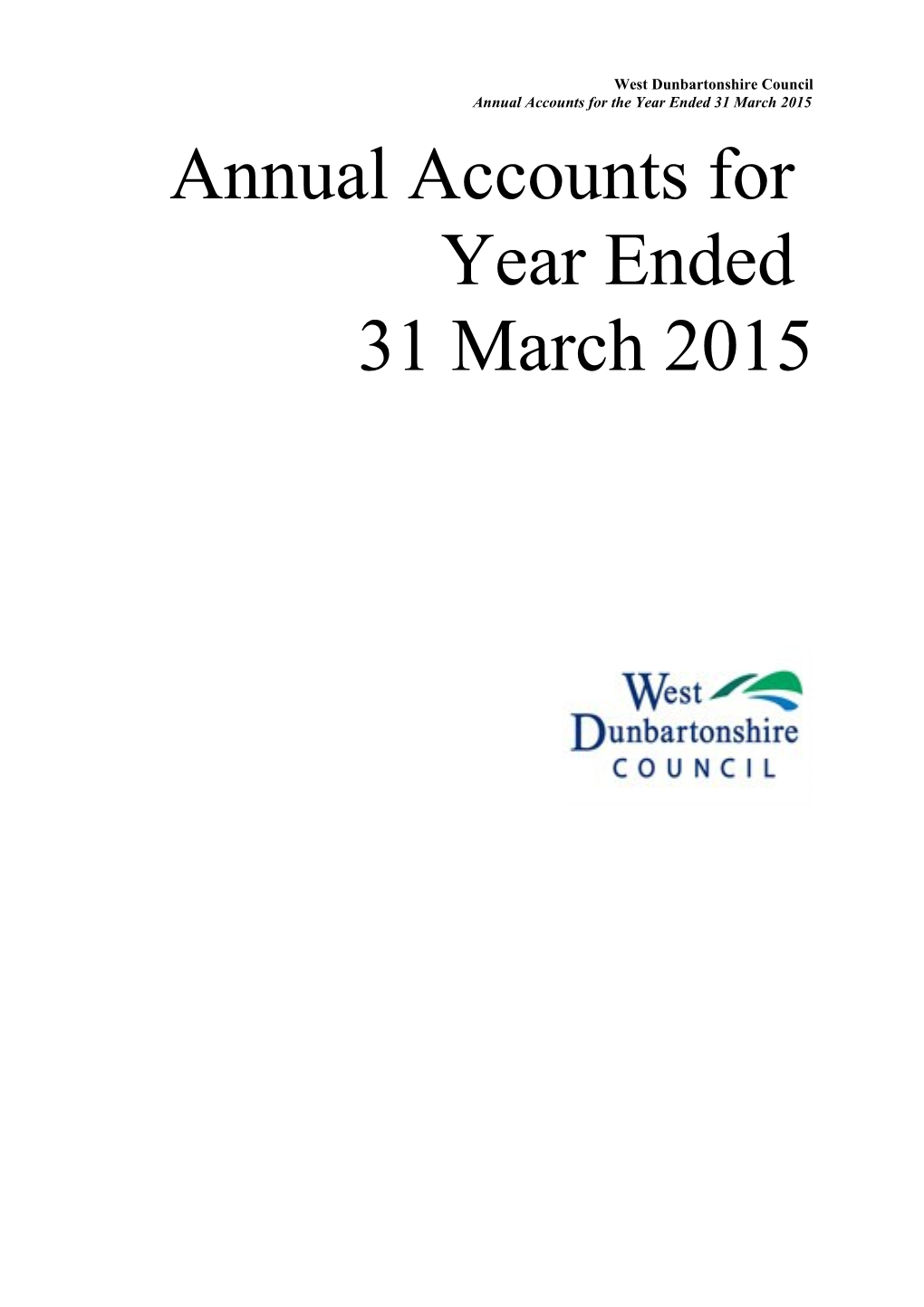 Annual Accounts for the Year Ended 31 March 2015