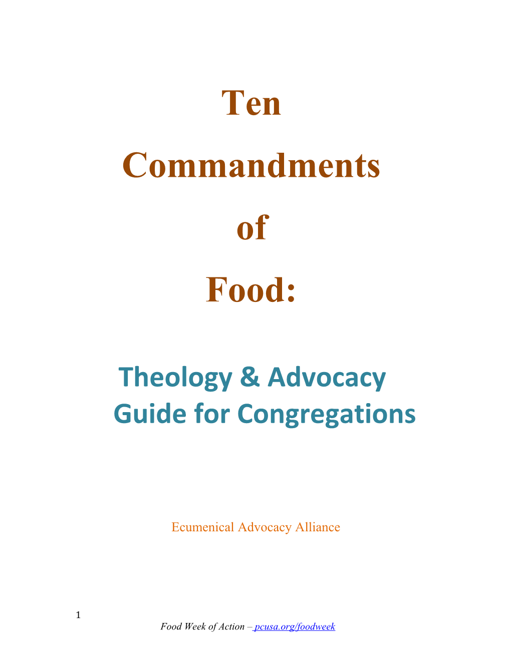 Theology & Advocacy Guide for Congregations