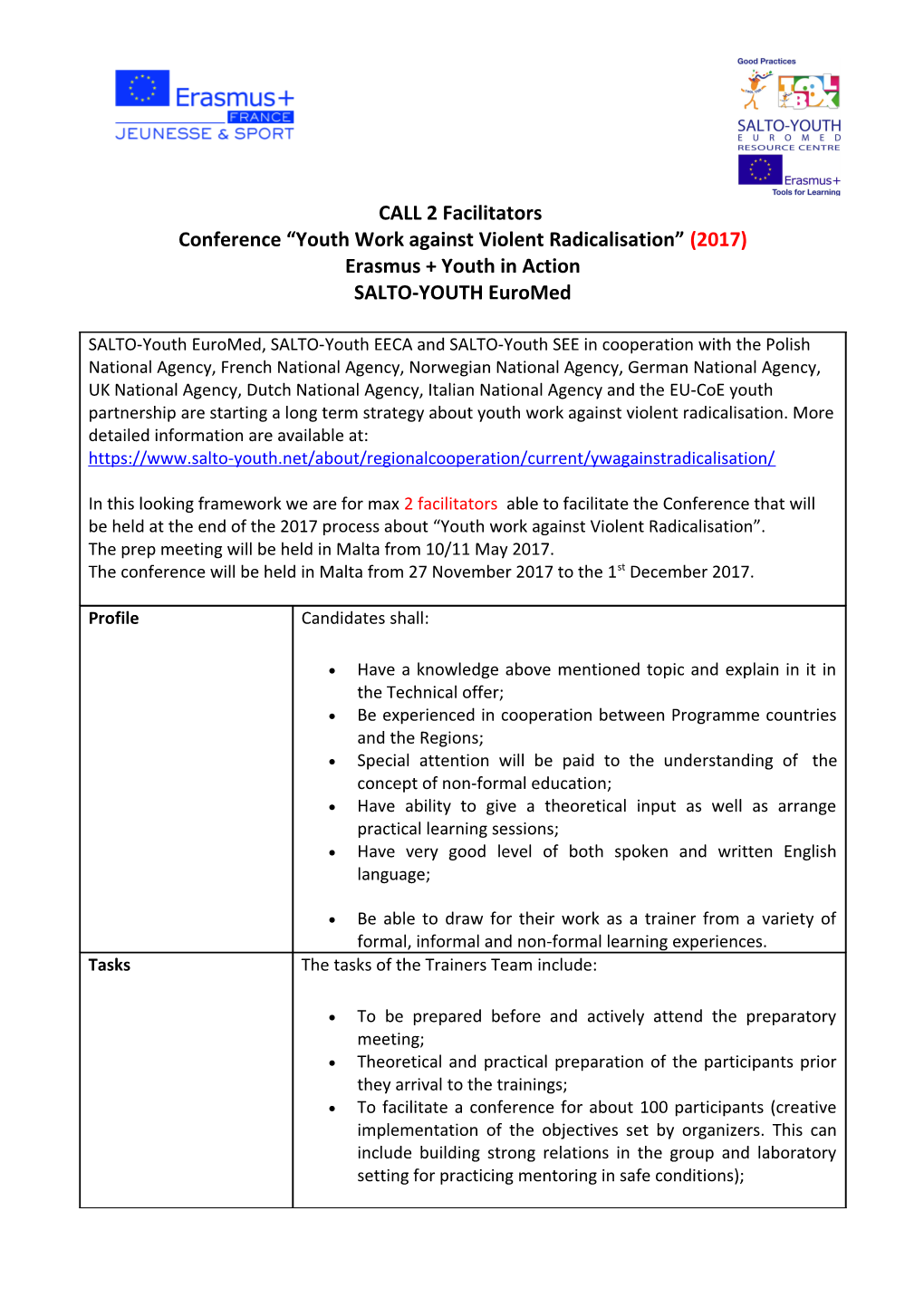 Conference Youth Work Against Violent Radicalisation (2017)