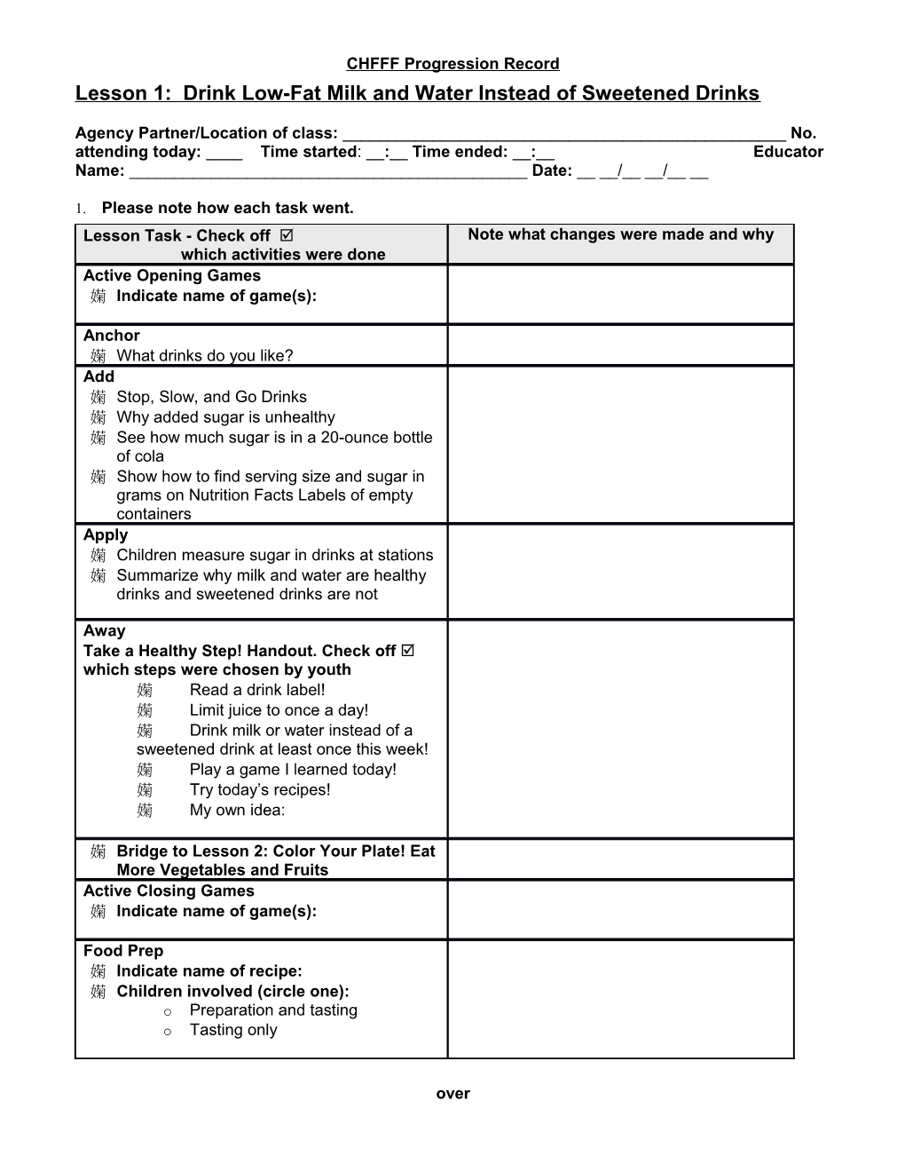 Add To Feedback Form For Lesson Plans