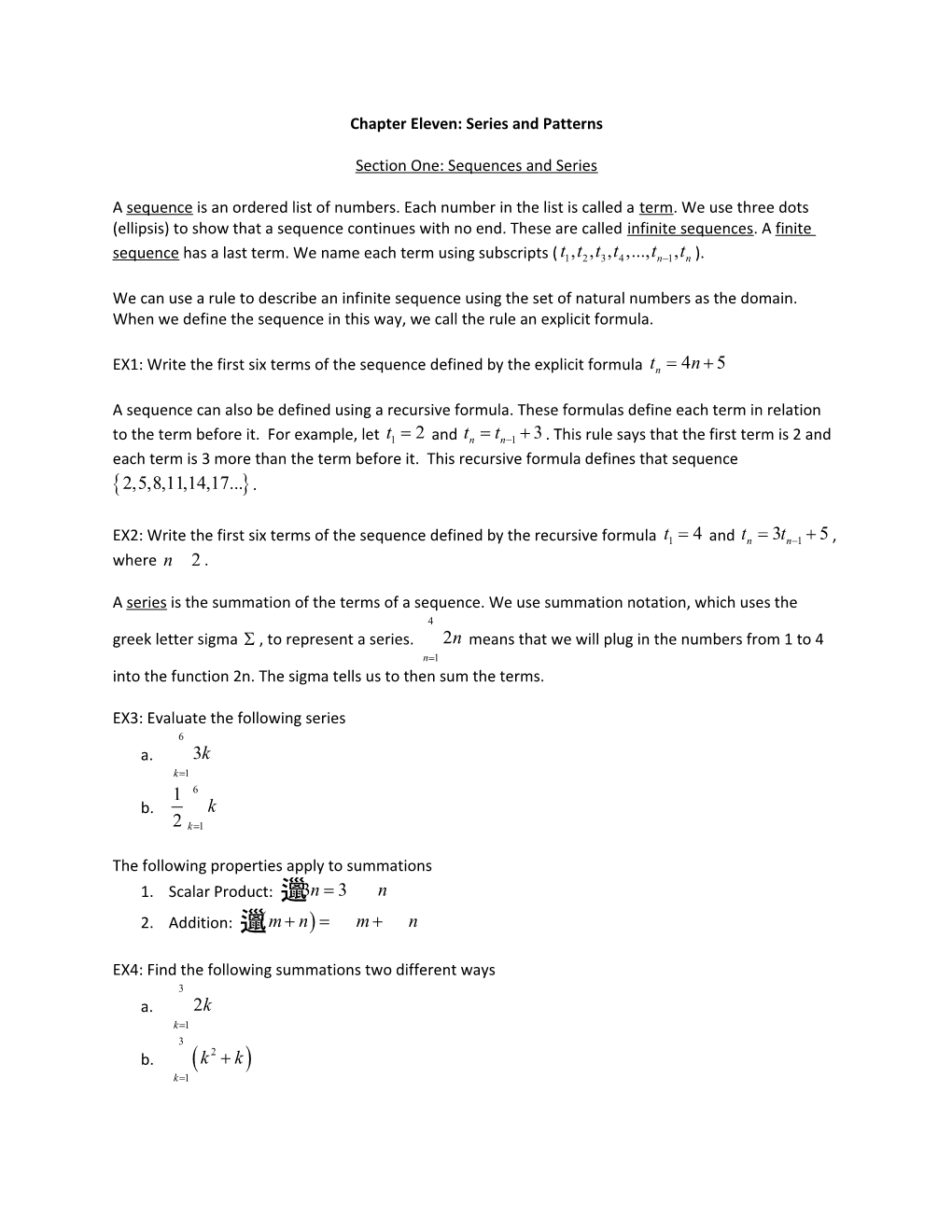 Chapter 11: Series and Patterns