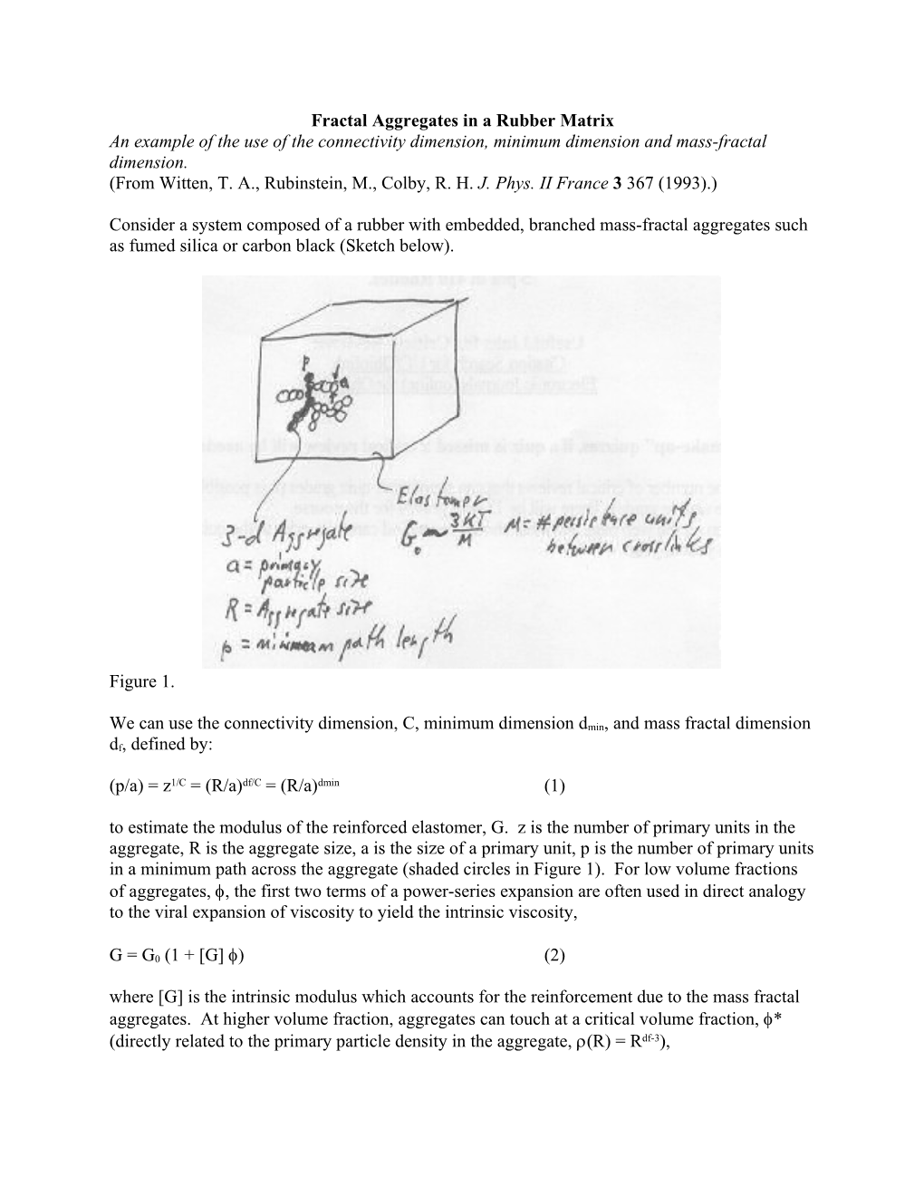 Fractal Aggregates in a Rubber Matrix