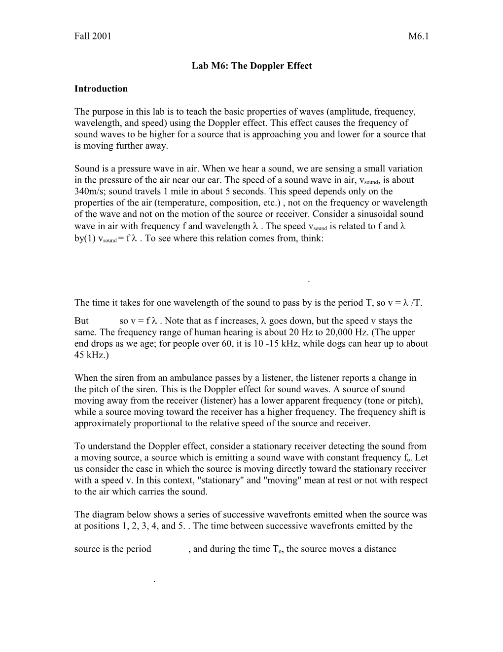 Lab M6: Doppler Effect