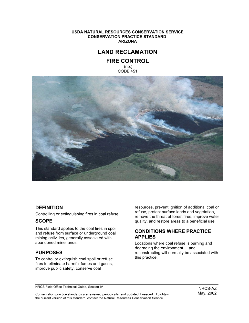 Land Reclamation, Fire Control 451