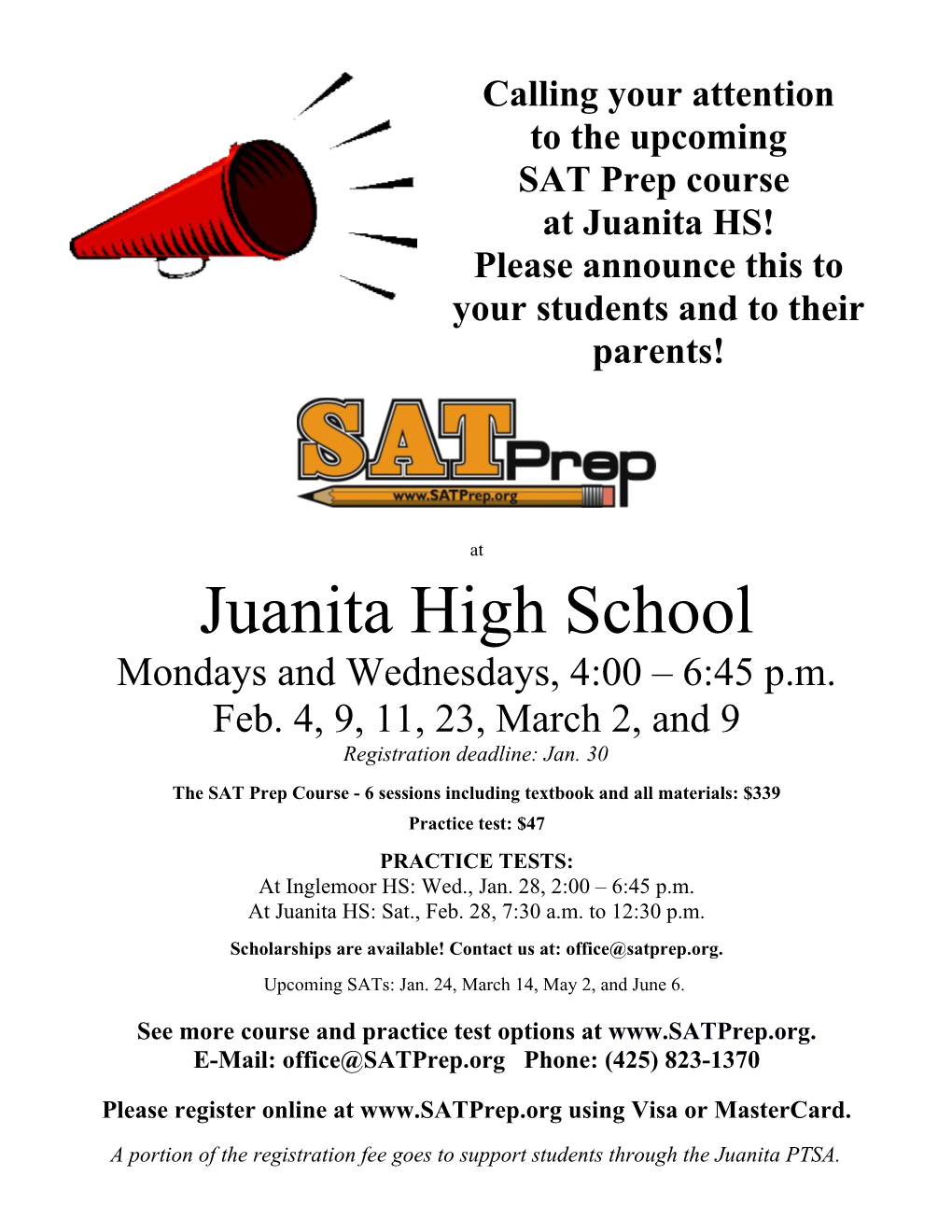 The SAT Prep Course - 6 Sessions Including Textbook and All Materials: $339