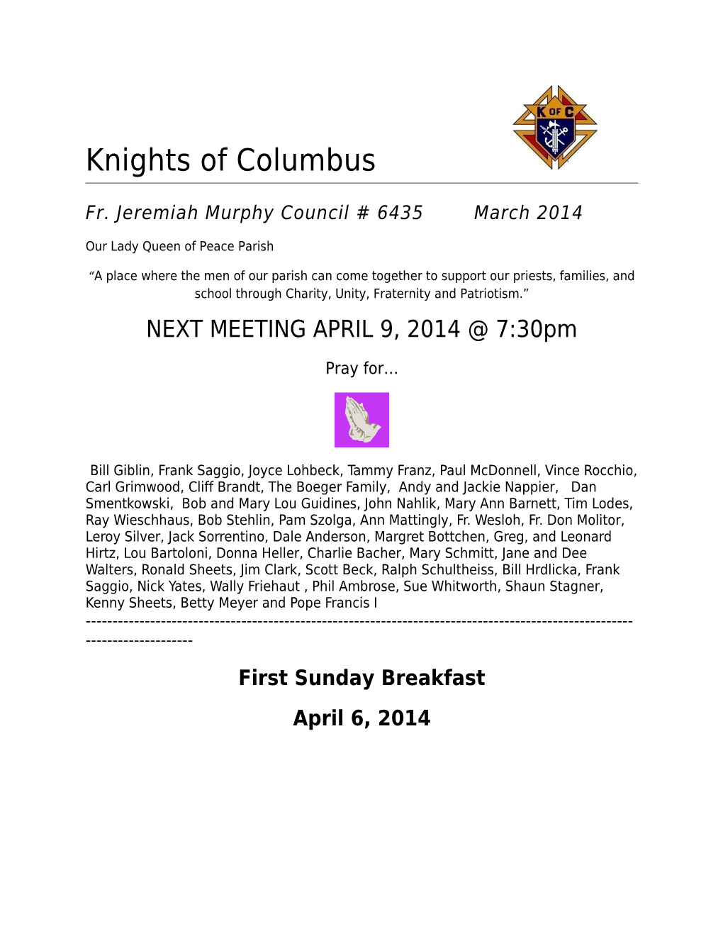 Knights of Columbus s2