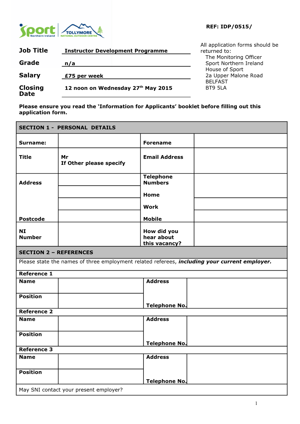 Please Do Not Alter the Format of This Form