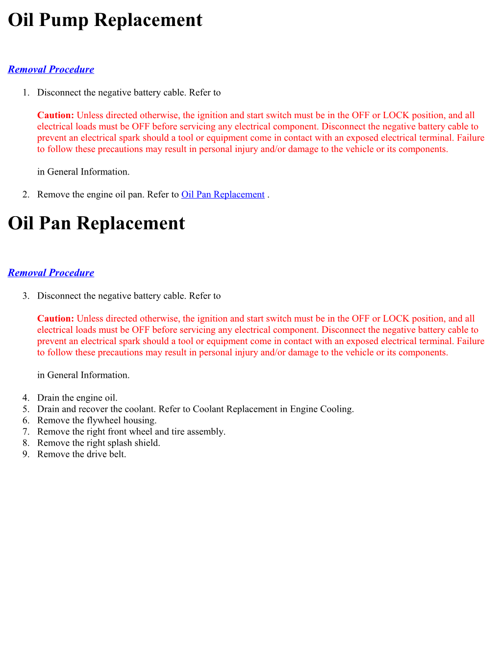 Oil Pump Replacement