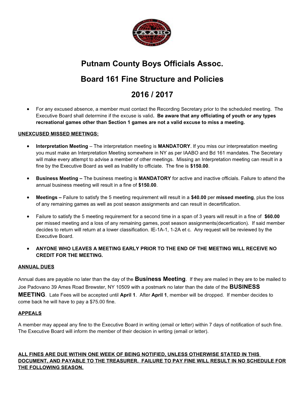 Putnam County Boys Officials Assoc