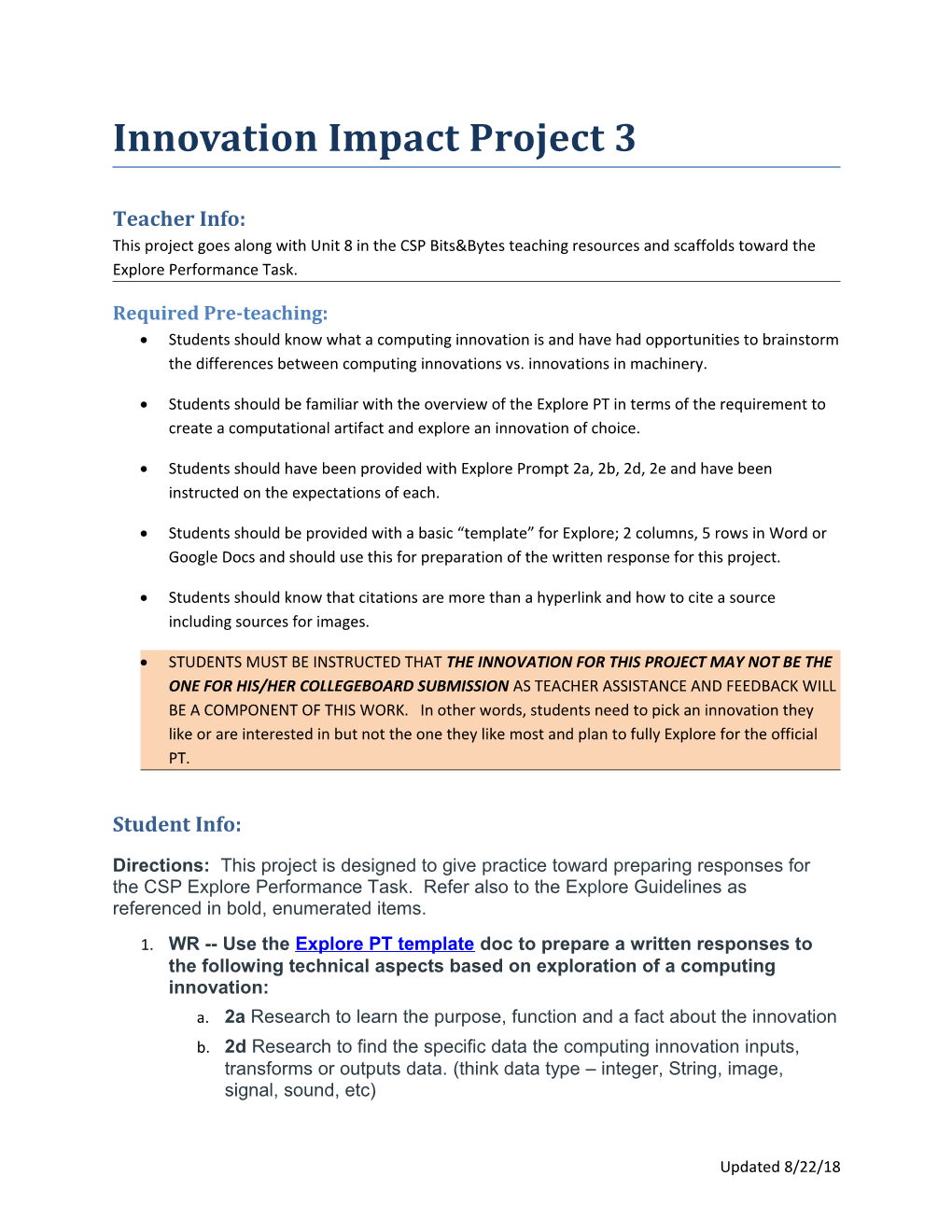 Innovation Impact Project 3