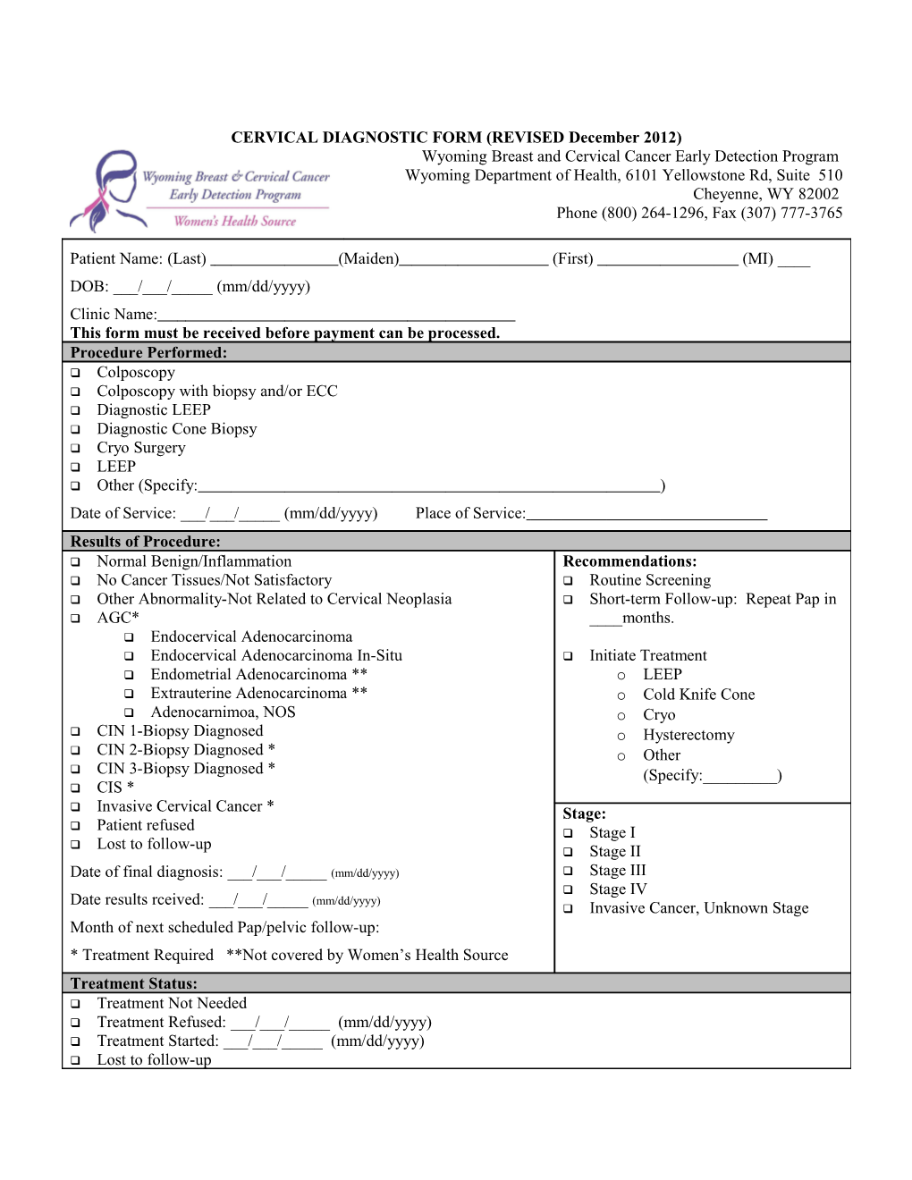 Q Invasive Cancer, Unknown Stage