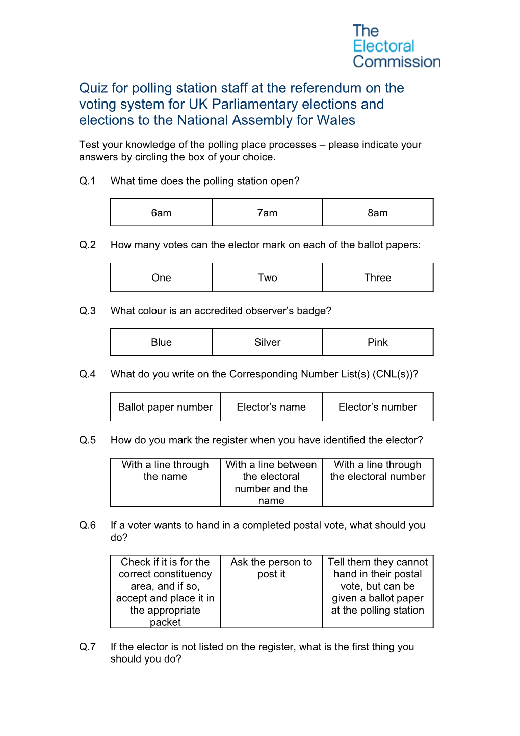 Parliamentary General Election