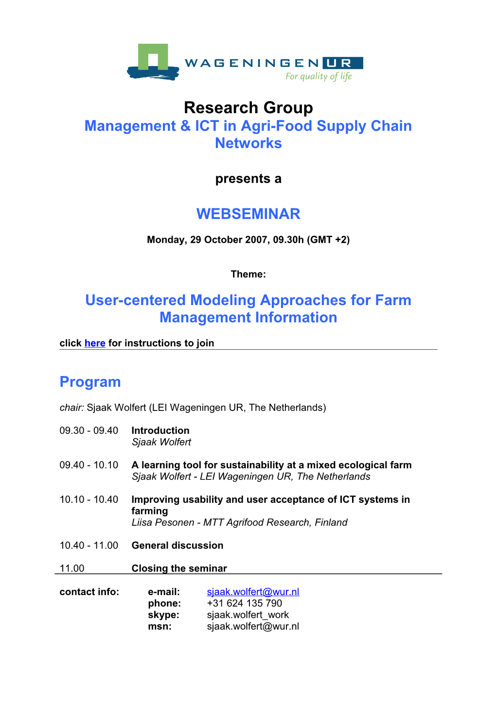 Management & ICT in Agri-Food Supply Chain Networks