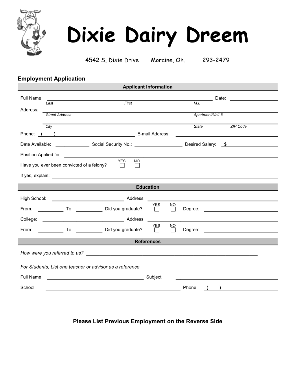 Employment Application s19