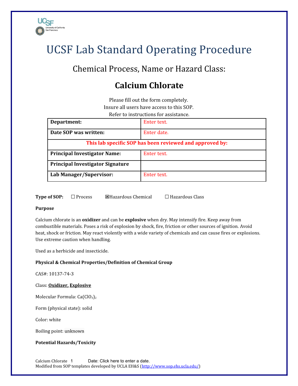 UCSF Lab Standard Operating Procedure s8